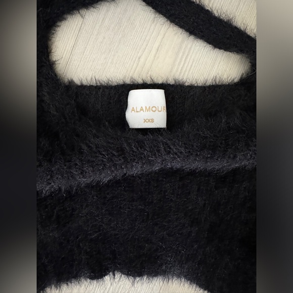 Alamour the Label Black Cami Top Zendaya Fuzzy Furry XXS - Picture 6 of 10